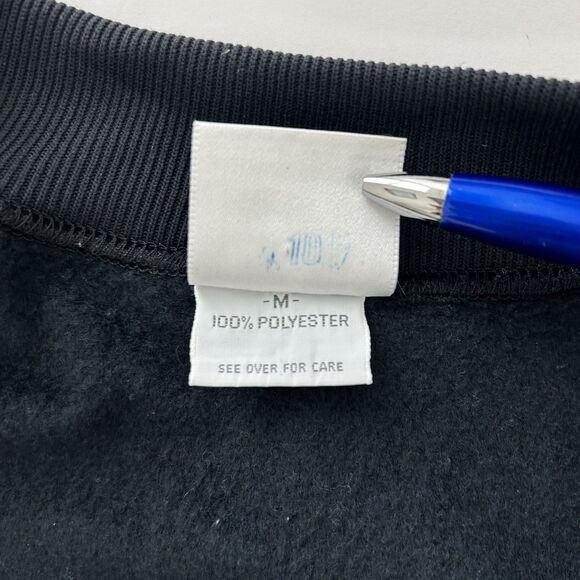 Vtg 80s Adidas Track Jacket Trefoil Mens M Black Stripe Zip Up Made In USA Retro - Picture 7 of 14